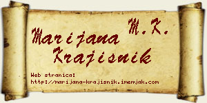 Marijana Krajišnik vizit kartica